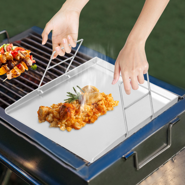 45 x 34 cm Edelstahlgrill, Grillplatte, universelles BBQ-Grilltablett für den Heimgebrauch, Grillläden und -stände 45 x 34 cm Edelstahlgrill, Grillplatte, universelles BBQ-Grilltablett für den Heimgebrauch, Grillläden und -stände