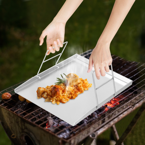 40 x 30 cm Edelstahlgrill, Grillplatte, universelles BBQ-Grilltablett für den Heimgebrauch, Grillläden und -stände 40 x 30 cm Edelstahlgrill, Grillplatte, universelles BBQ-Grilltablett für den Heimgebrauch, Grillläden und -stände