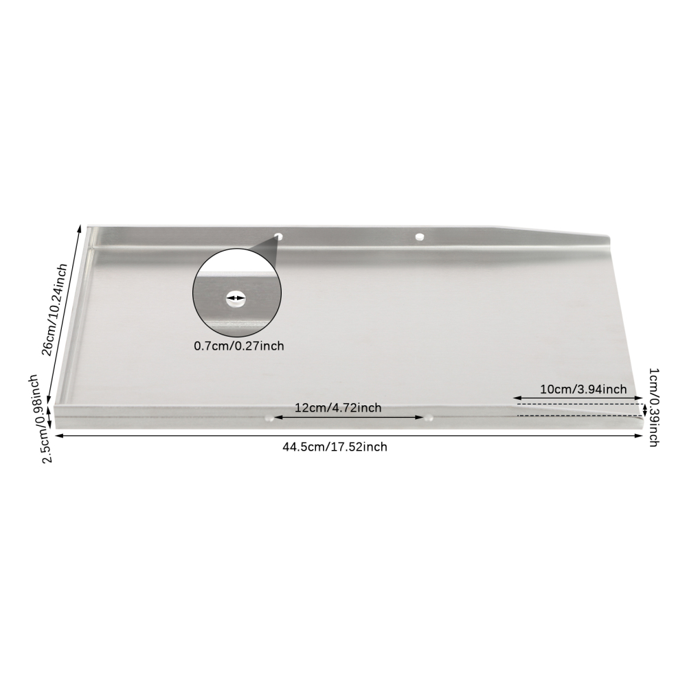 44,5 x 26 cm Edelstahlgrill, Grillplatte, universelles BBQ-Grilltablett für den Heimgebrauch, Grillläden und -stände