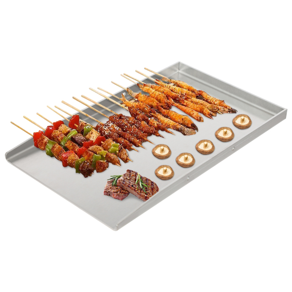 44,5 x 26 cm Edelstahlgrill, Grillplatte, universelles BBQ-Grilltablett für den Heimgebrauch, Grillläden und -stände 44,5 x 26 cm Edelstahlgrill, Grillplatte, universelles BBQ-Grilltablett für den Heimgebrauch, Grillläden und -stände