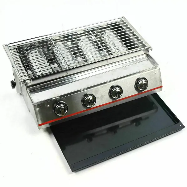 4 Brenner Gasgrill Rauchfreie Tischplatte Grillofen Rostfreier Stahl 4 Brenner Gasgrill Rauchfreie Tischplatte Grillofen Rostfreier Stahl
