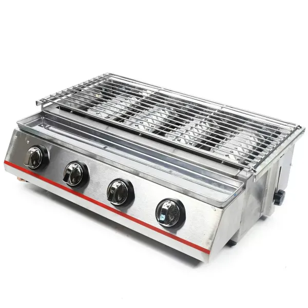4 Brenner Gasgrill Rauchfreie Tischplatte Grillofen Rostfreier Stahl 4 Brenner Gasgrill Rauchfreie Tischplatte Grillofen Rostfreier Stahl