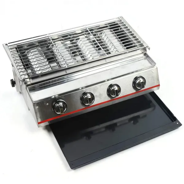 4 Brenner Gasgrill Rauchfreie Tischplatte Grillofen Rostfreier Stahl