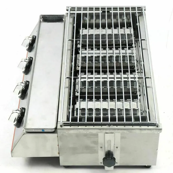 4 Brenner Gasgrill Rauchfreie Tischplatte Grillofen Rostfreier Stahl
