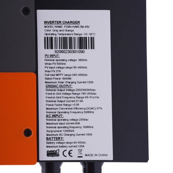 CNCEST 6200W Hybrid-Wechselrichter 120A MPPT Solarladeregler 48V Unabhängiger Wechselrichter Max PV 500 V CNCEST 6200W Hybrid-Wechselrichter 120A MPPT Solarladeregler 48V Unabhängiger Wechselrichter Max PV 500 V