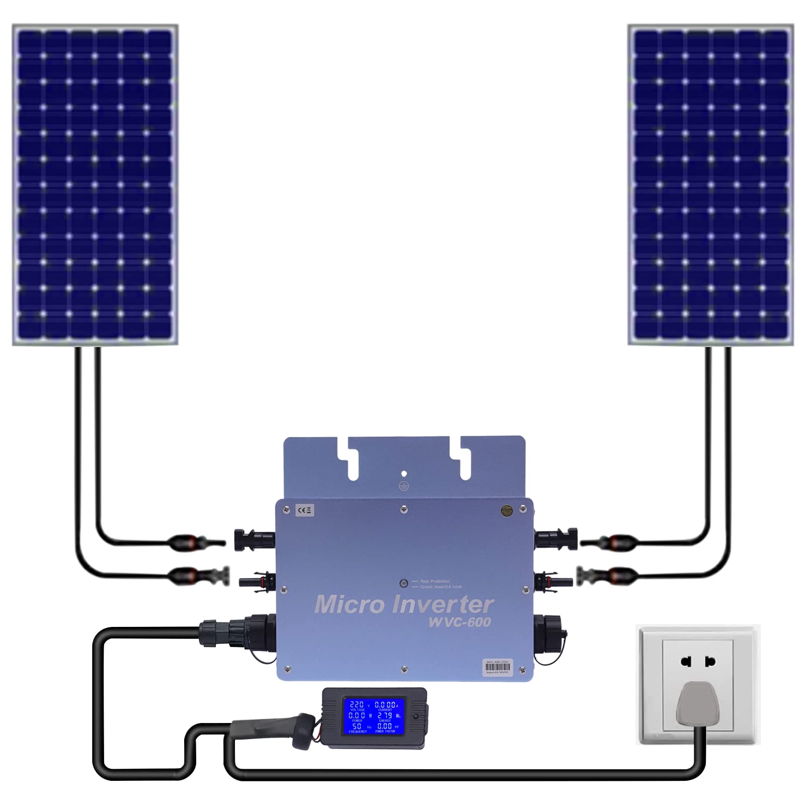 600W Solar Grid Tie Micro Inverter Wasserdicht IP65 DC54V für Solarpanel