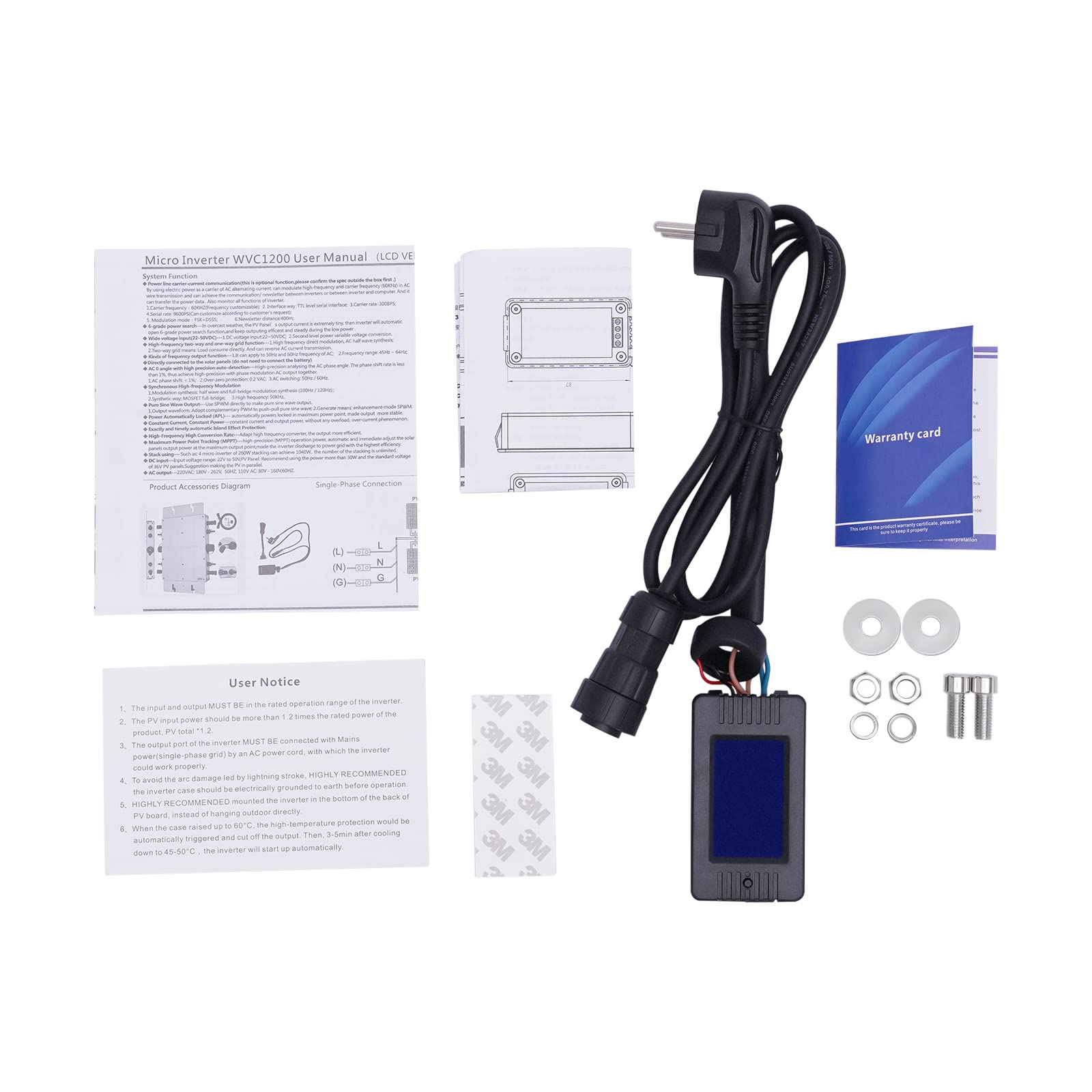 1200W Solar Grid Tie Micro Inverter Netzbinder Wechselrichter 220V Mikrowechselrichter  IP65