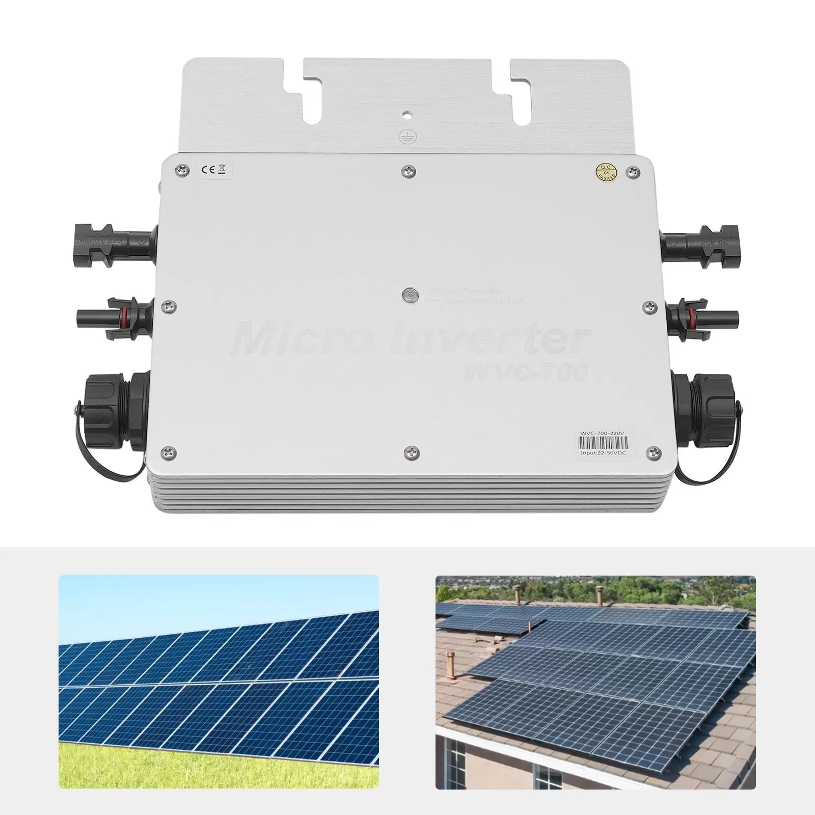 700W Micro Inverter Solar Grid Tie Microinverter IP65 230V Automatische Identifikations-Wechselrichter
