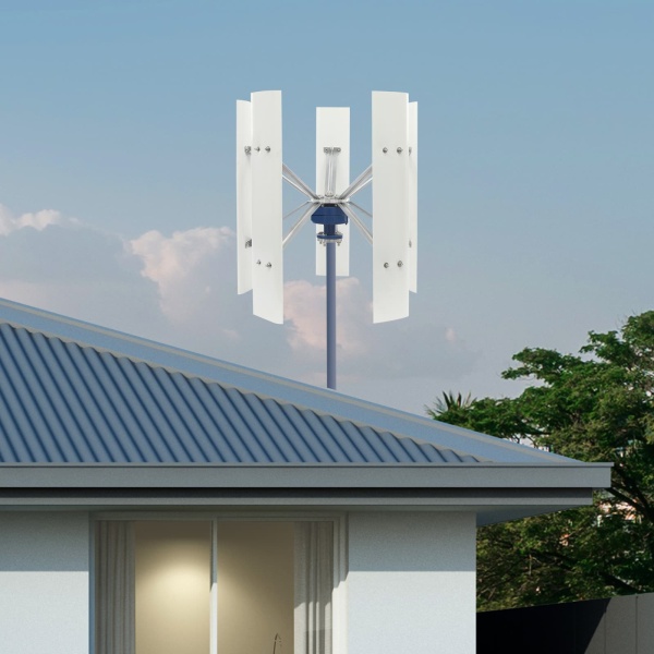 H5 Blatt-Vertikale Windturbine-12V 100W 5-Blatt-Windturbinengenerator, Windturbine mit vertikaler Achse