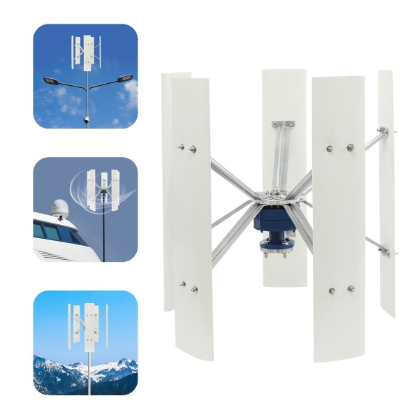 H5 Blatt-Vertikale Windturbine-12V 100W 5-Blatt-Windturbinengenerator, Windturbine mit vertikaler Achse H5 Blatt-Vertikale Windturbine-12V 100W 5-Blatt-Windturbinengenerator, Windturbine mit vertikaler Achse