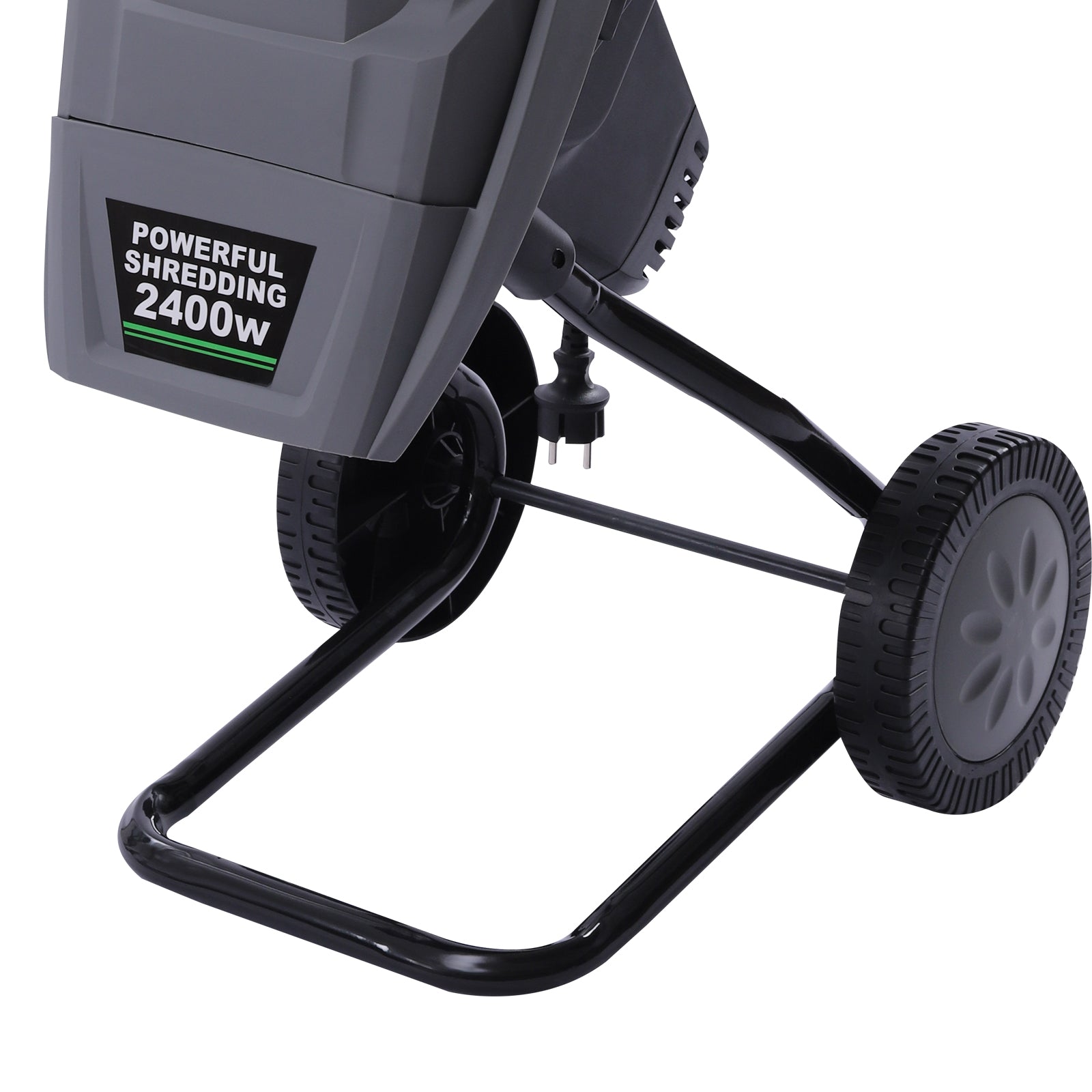Elektrischer Holzhäcksler, 2400W Walzenhäcksler, doppelschneidiges Schneidmesser, 50 Liter Auffangsack, Laubmulcher für Rasen/Garten