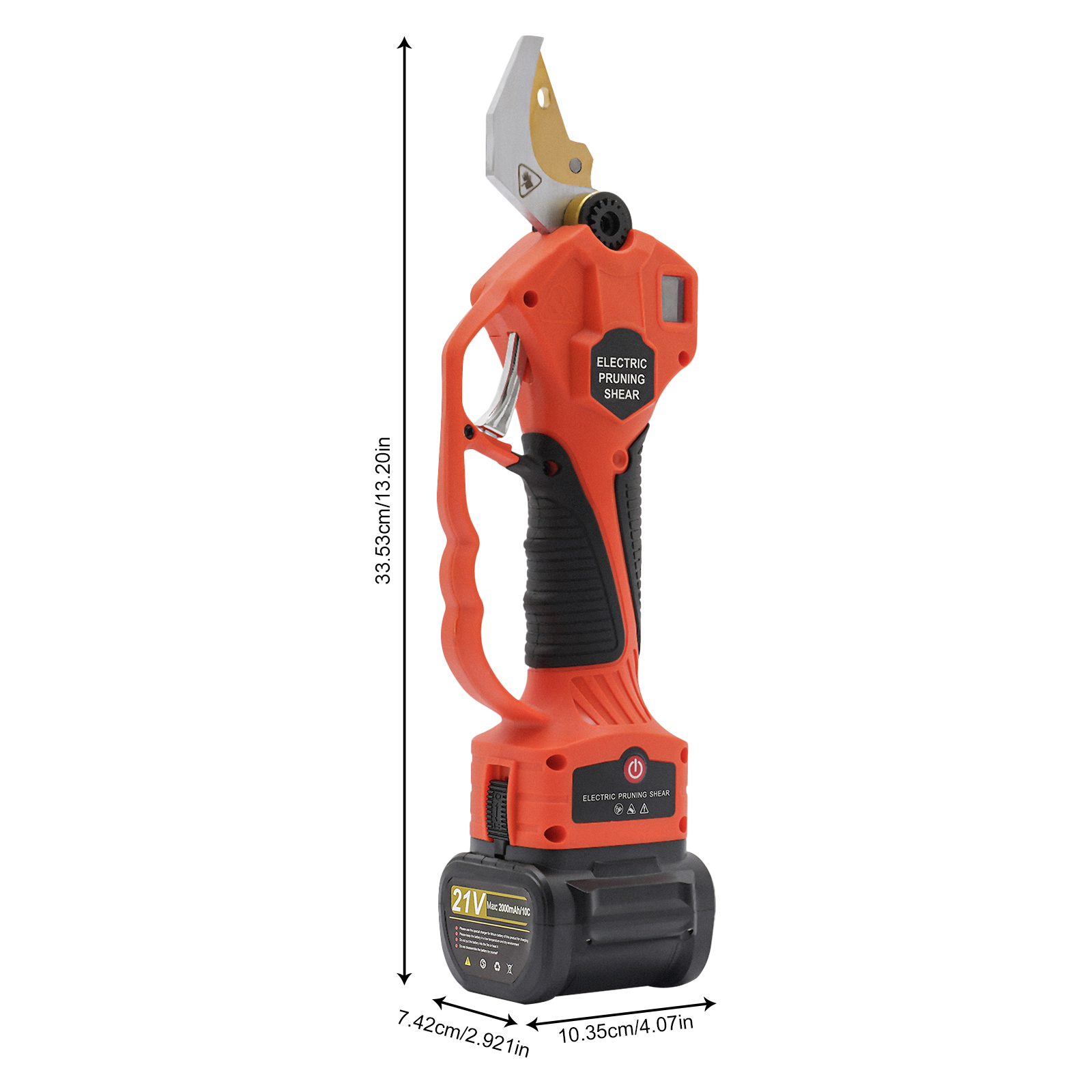 Akku-Schneideschere, Elektroschere mit High Reach Extension Pole, Werkzeuggürtel, 2-Pack 21V Lithium Batterie