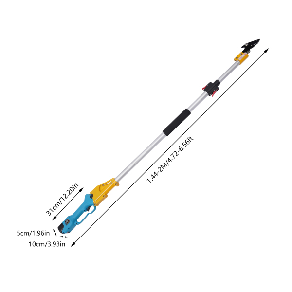 CNCEST Elektrische Loppers Batterie Gartenschere mit Teleskopgriff Professionelle Schneidschere Schneiddurchmesser mit Verlängerungsstab