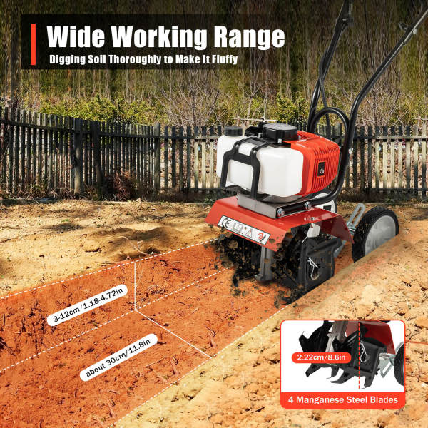 52CC 2 Takt Motor 1,9KW Arbeitsbreite 35cm Profi Benzin Gartenfräse 52CC 2 Takt Motor 1,9KW Arbeitsbreite 35cm Profi Benzin Gartenfräse