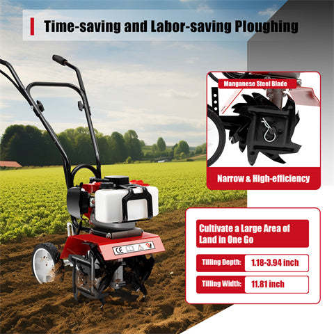 52CC 2 Takt Motor 1,9KW Arbeitsbreite 35cm Profi Benzin Gartenfräse 52CC 2 Takt Motor 1,9KW Arbeitsbreite 35cm Profi Benzin Gartenfräse