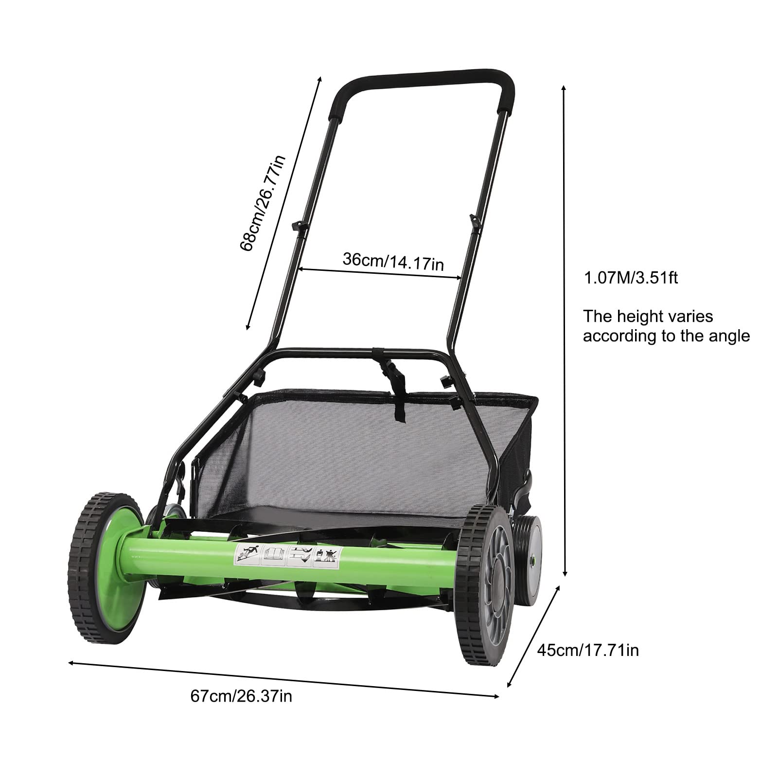 Manueller Rasenmäher Cylinder Lawnmower Spindelmäher Handrasenmäher Verstellbarer Hand Push Rasen