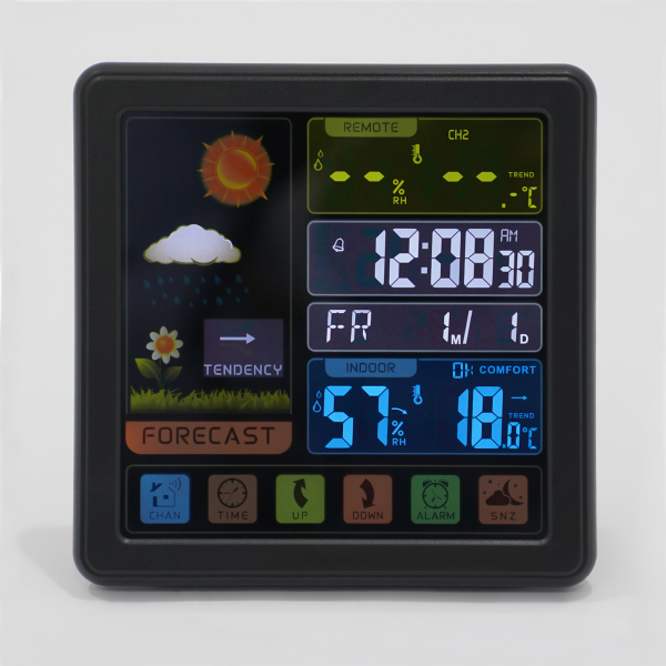 Wetterstation Thermometer Kabelloser Temperatur- und Feuchtigkeitsmonitor mit batteriebetriebenem Sensor
