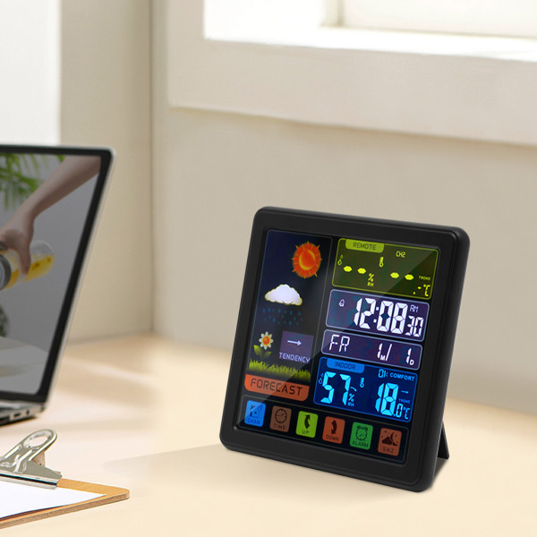 Wetterstation Thermometer Kabelloser Temperatur- und Feuchtigkeitsmonitor mit batteriebetriebenem Sensor