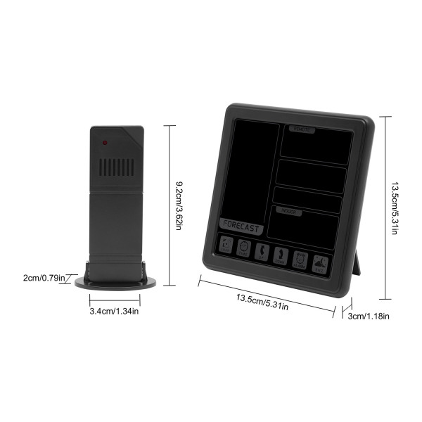 Wetterstation Thermometer Kabelloser Temperatur- und Feuchtigkeitsmonitor mit batteriebetriebenem Sensor