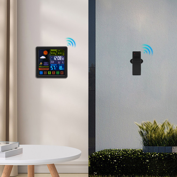 Wetterstation Thermometer Kabelloser Temperatur- und Feuchtigkeitsmonitor mit batteriebetriebenem Sensor