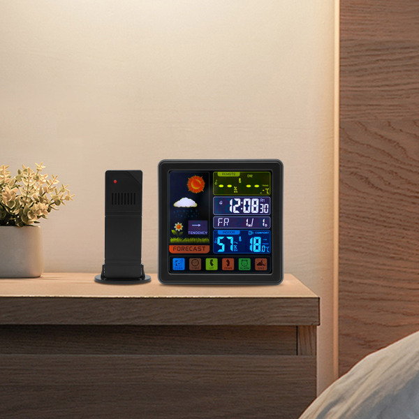 Wetterstation Thermometer Kabelloser Temperatur- und Feuchtigkeitsmonitor mit batteriebetriebenem Sensor