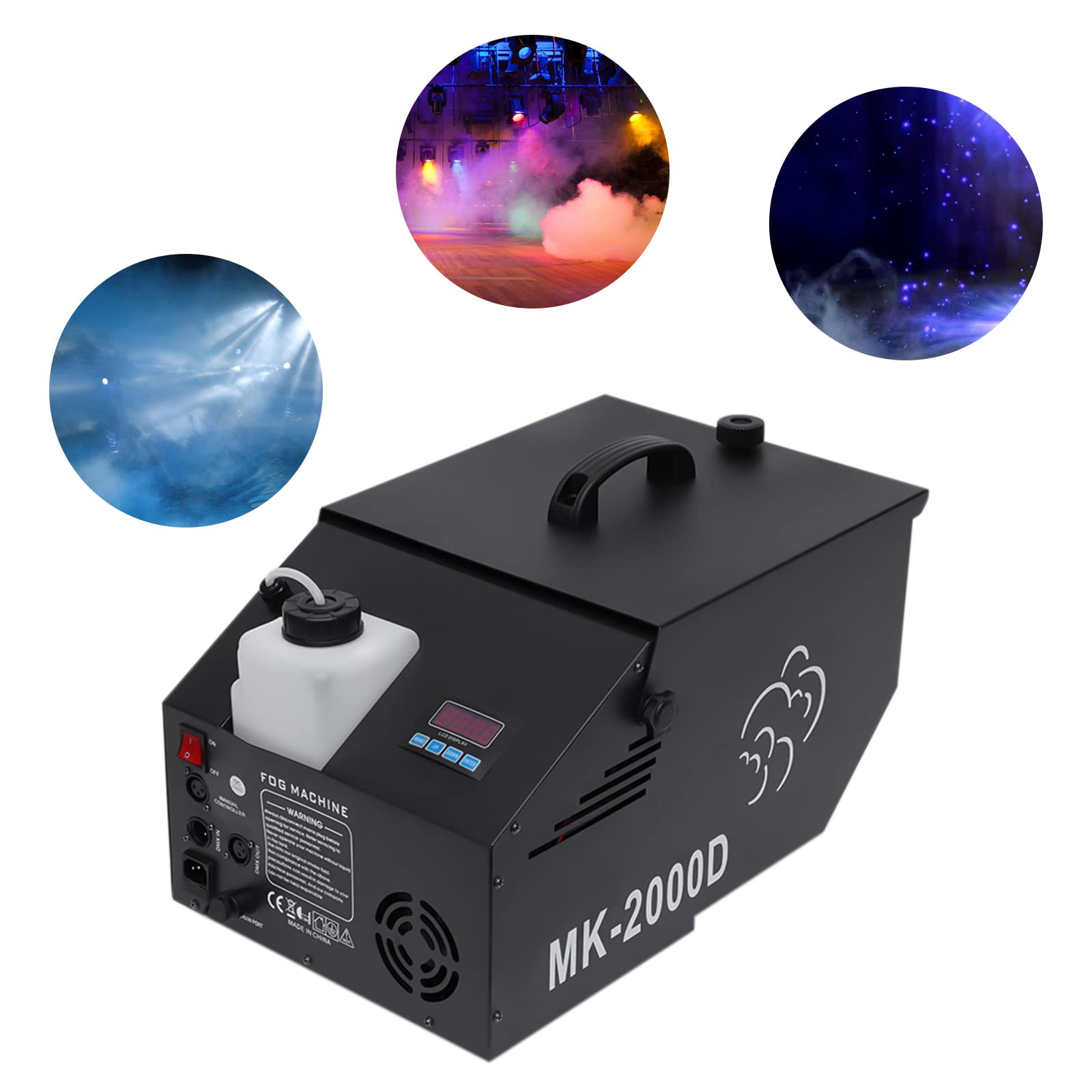 1200W Nebelmaschinen Flüssigkeit für Dichtem Nebel DMX-Nebelmaschine mit Fernbedienung DJ Mister Kool II Bodennebelmaschine