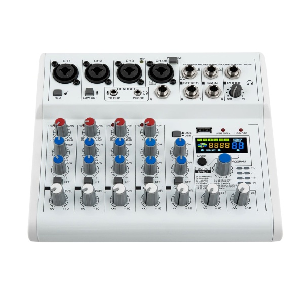 7-Kanal-Stereo-Live-Mixer, 7-Kanal-Audio-Mixer, Musik-Mixer, 88 Arten von digitalen Effekten DPS für Studio-Mixer