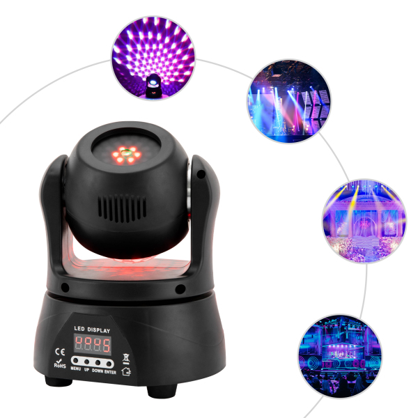 30W LED Moving Head Licht Doppelseitige DJ Lichter mit Kaleidoskop und DMX Bühnenbeleuchtung