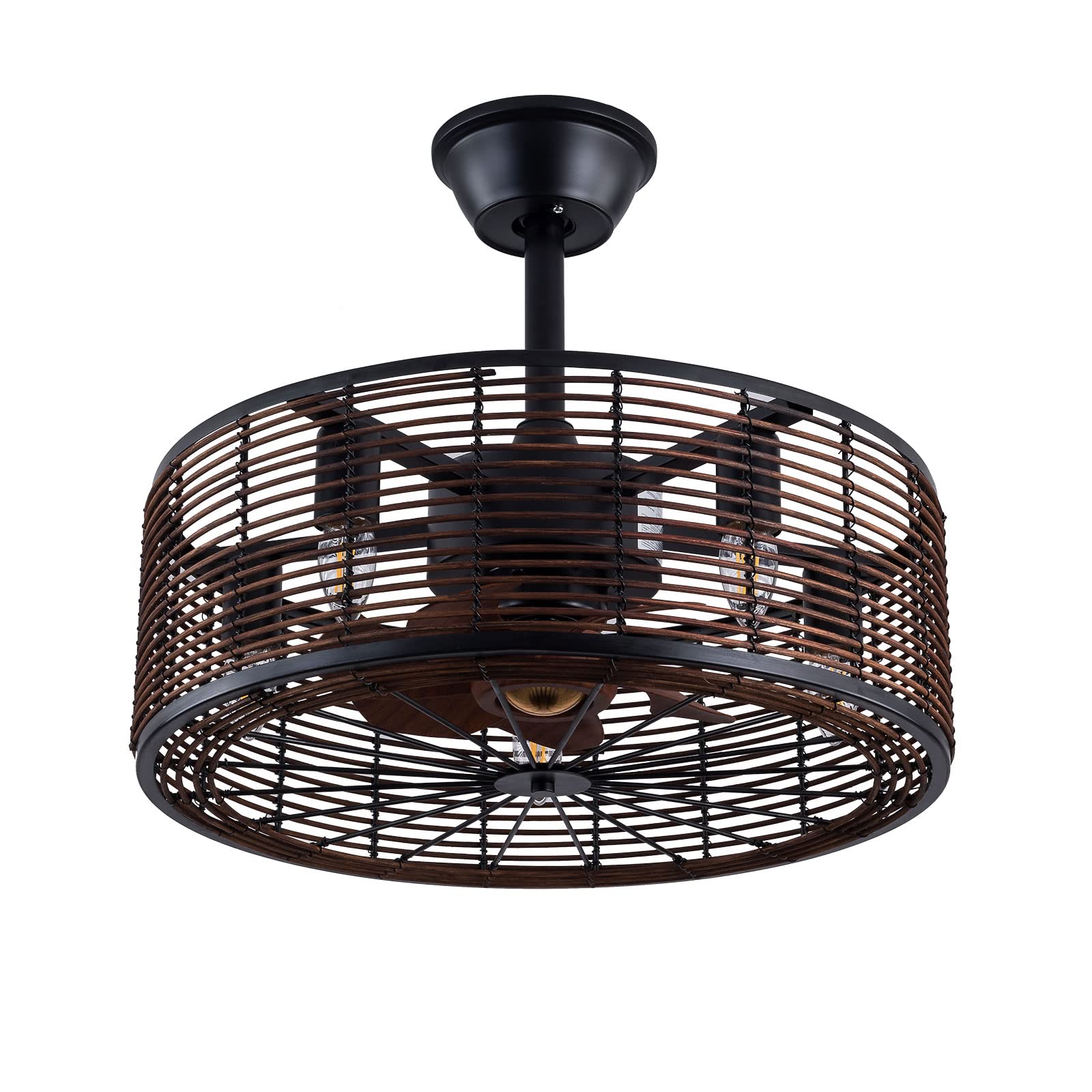 Deckenventilator Mit Beleuchtung E27 Leuchtmittel Retro-Ventilator Mit Fernbedienung